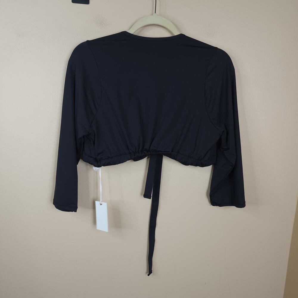 Good American Black Long Sleeve Top Compression Bottom Swim Bikini Size 5/2X - Picture 5 of 12